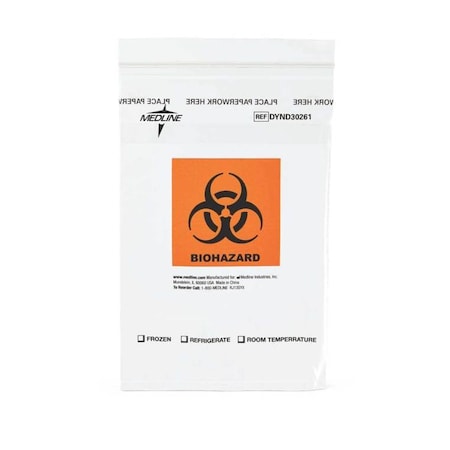 Medline Zip Lock Specimen Bags, 6 in. x 9 in. DYND30261H